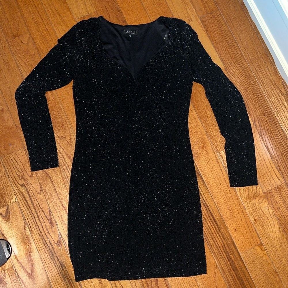 Trixxi black glitter bodycon dress Xl